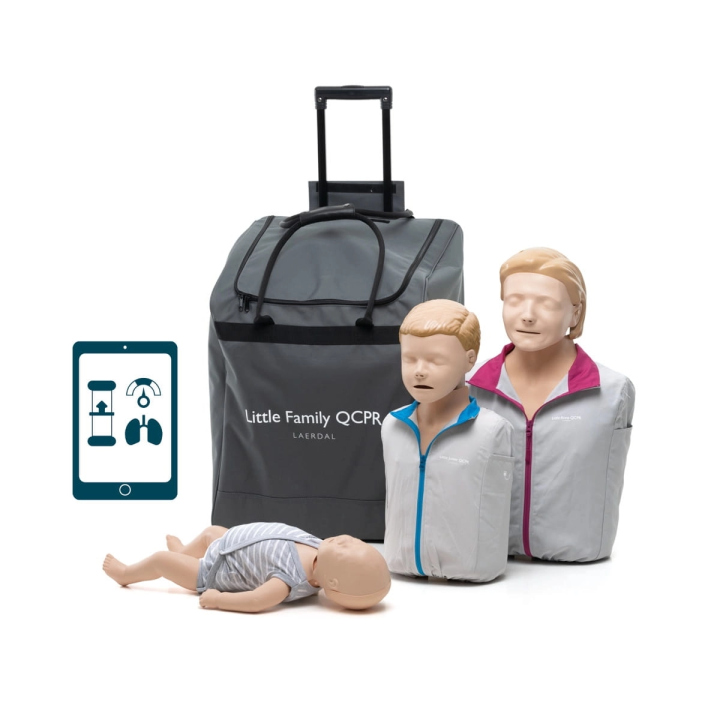 Zestaw – fantomy Laerdal Little Family QCPR + defibrylator szkoleniowy Shenzhen XFT-120C+