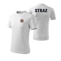 T-Shirt Biały - OSP, CZARNY HAFT