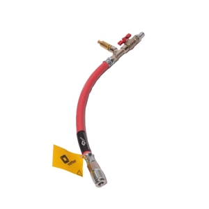 Zawór odcinający z wężykiem 0,3 m - czerwony 8 bar Vetter